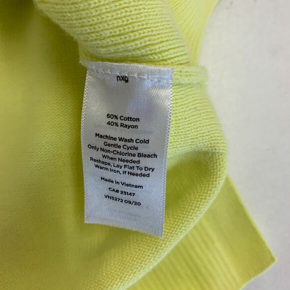 Talbots Cardigan Womens SP Small Petite Yellow V Neck Button Front Side Slit - Picture 7 of 10